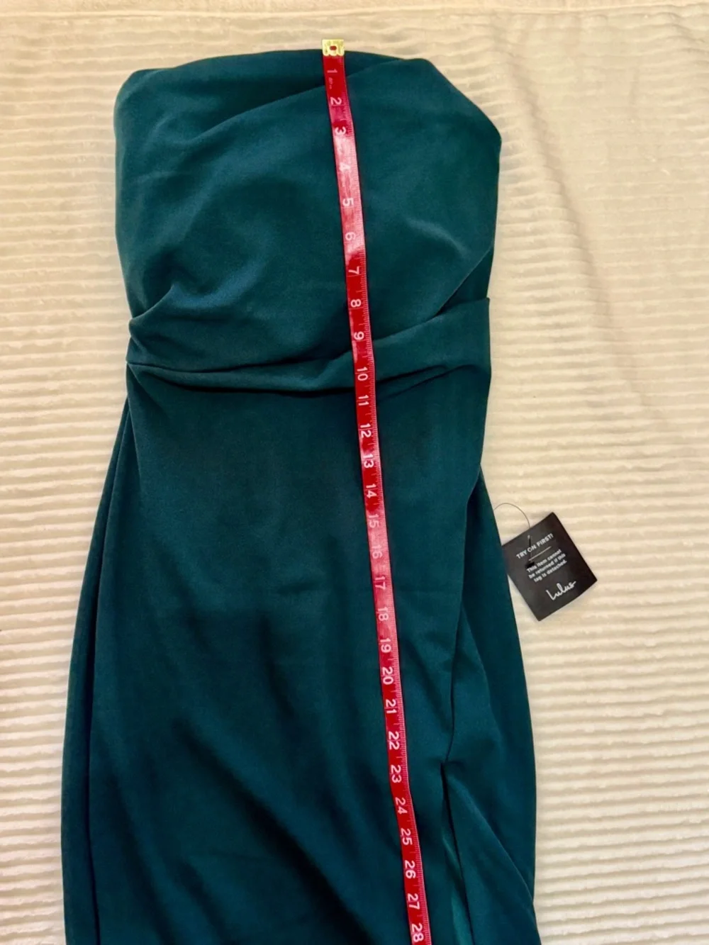 Lulu’s Marvelous Entrance Emerald Green Pleated Strapless Maxi Dress M NWT